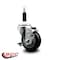 Service Caster 3.5'' Black Poly Swivel 7/8'' Expanding Stem Caster with Brake SCC-EX20S3514-PPUB-BLK-TLB-78 - alternate 3
